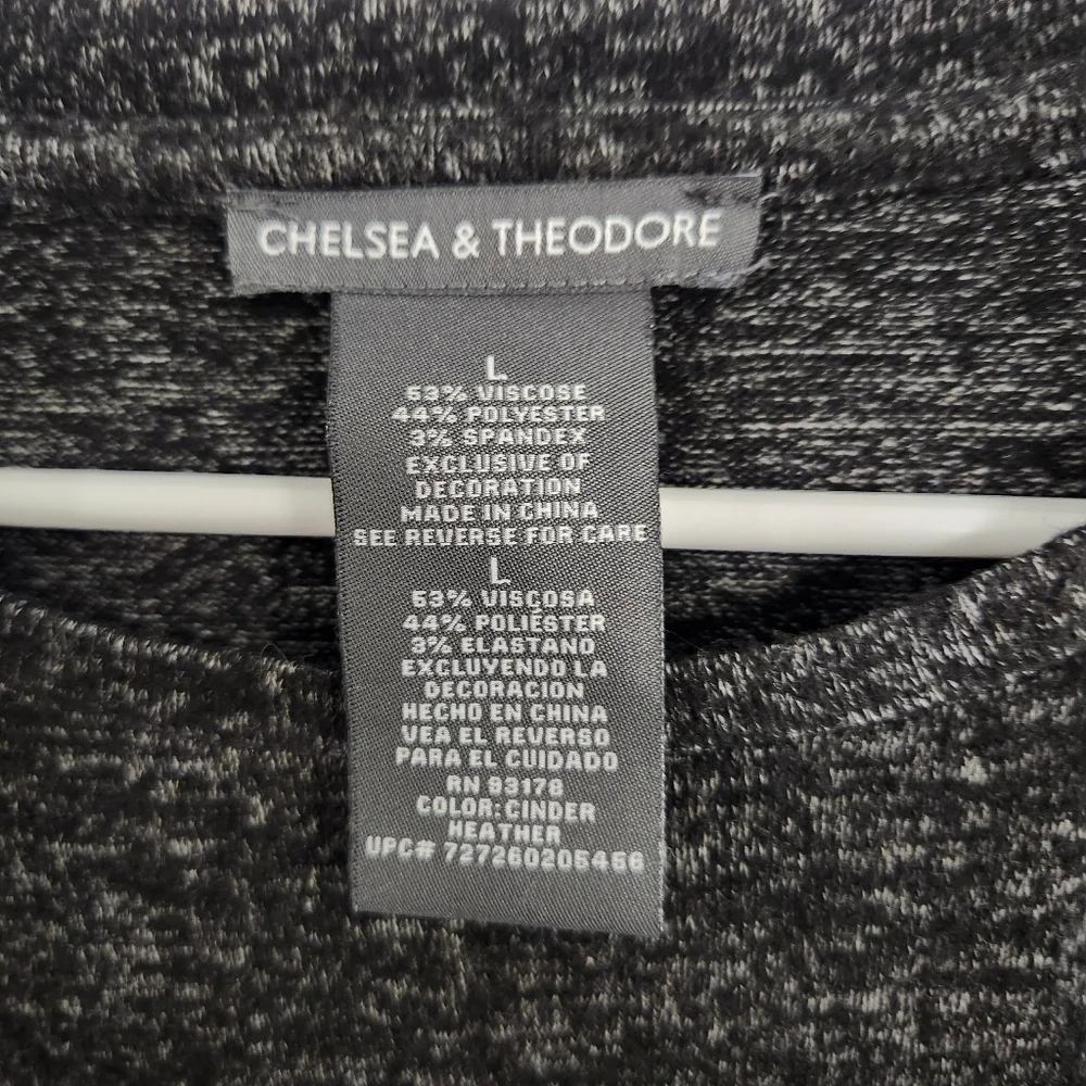 Chelsea & Theodore pearl embellished sweater 3/4 sleeve artsy glam women Large